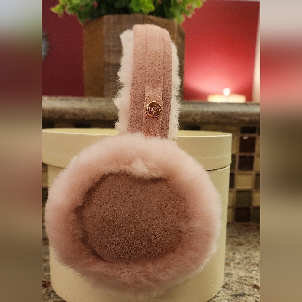 UGG Pink Fluffy Earmuffs - Picture 4 of 4